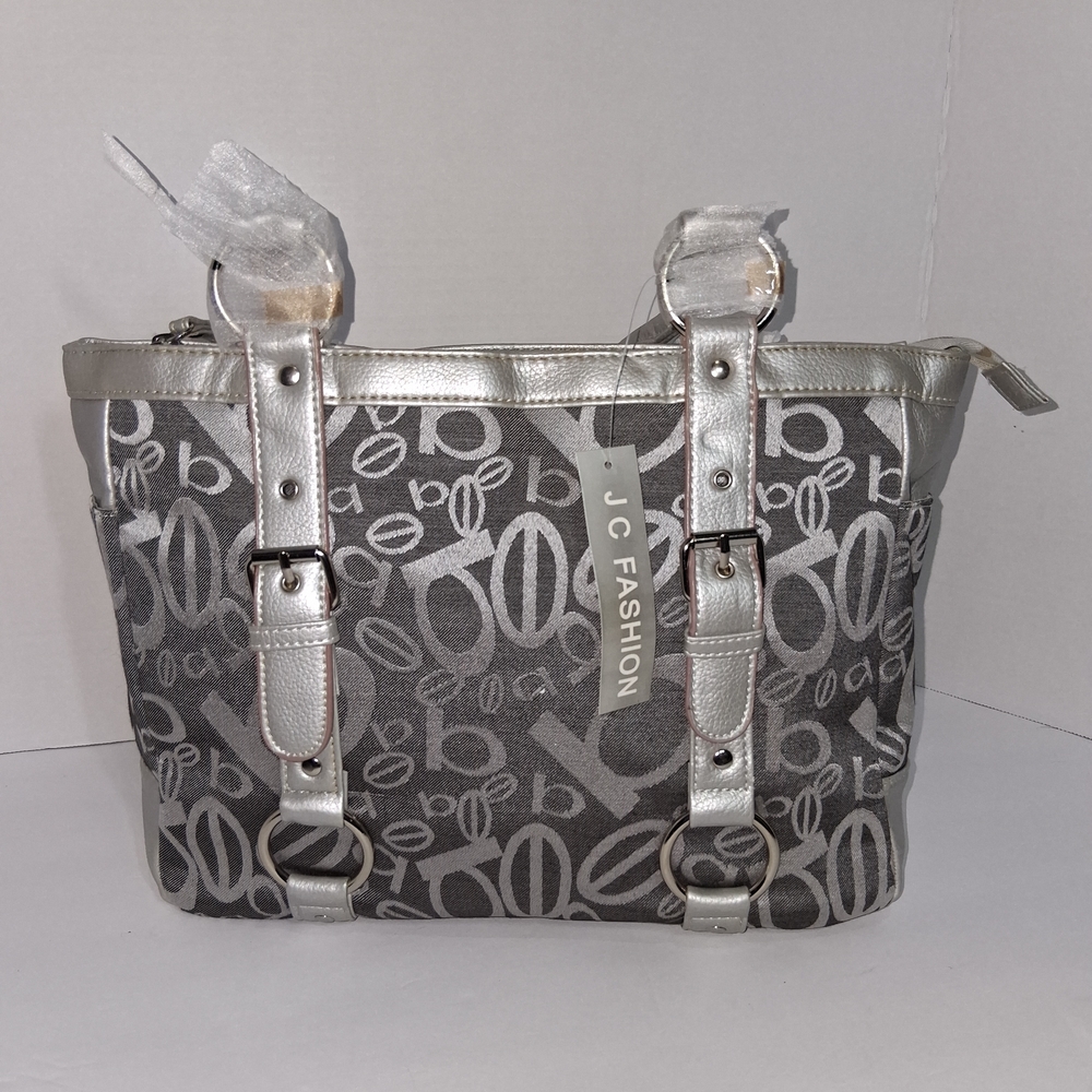 Gray and Silver Shoulder Bag